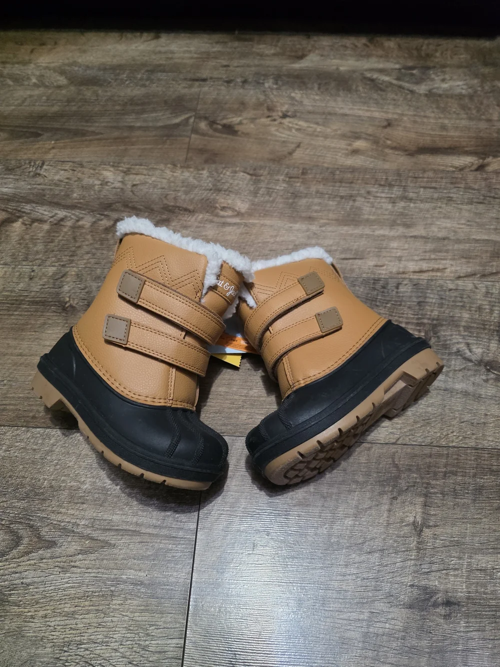 Cat & Jack Tan & Black Winter Boots Toddler 8